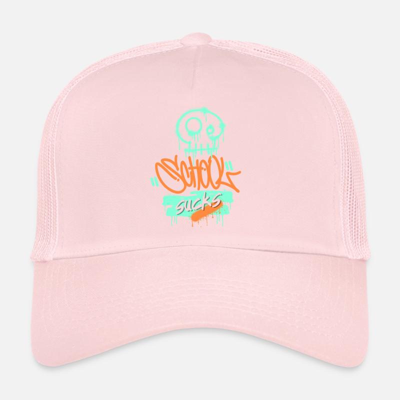 School, school frustration, funny saying graffiti style Trucker Cap
