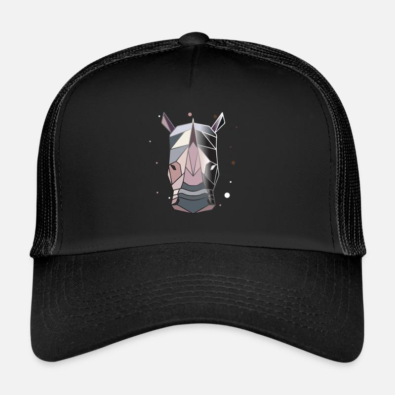 Nashorn Polygon Kunst Tier Geometrie Trucker Cap