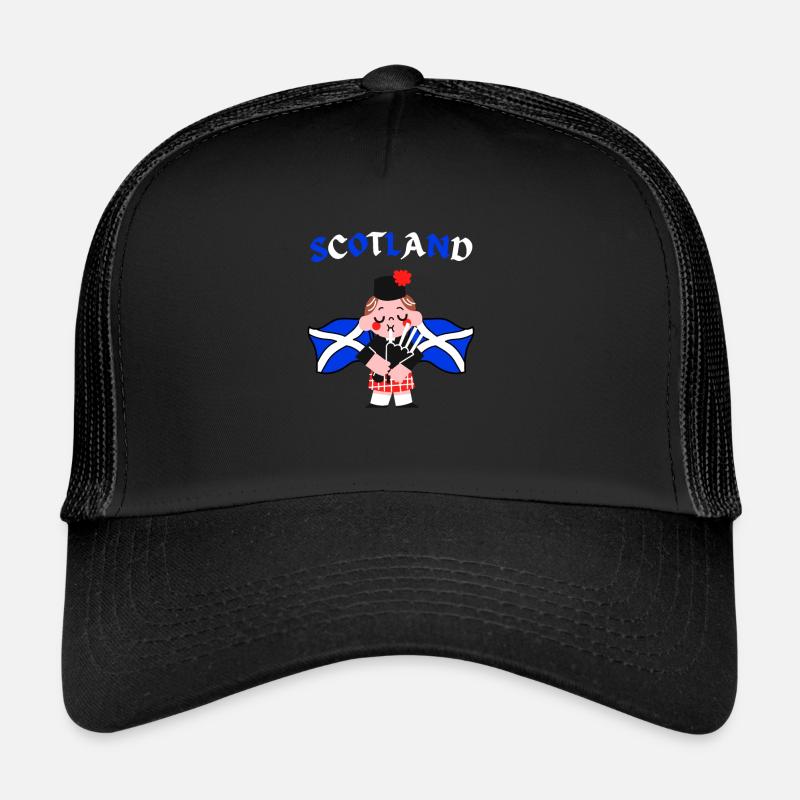 Scotland Flag Bagpipes Player Scots Trucker Cap