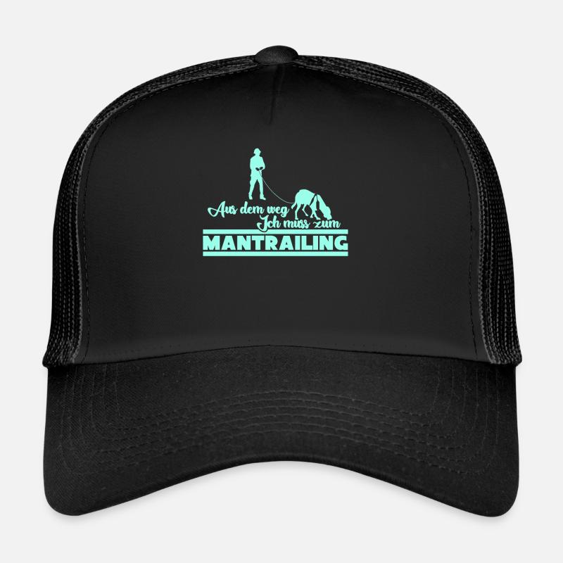 Mantrailing Suchhund Hunde Mantrailer - Trucker Cap - Schwarz/Schwarz