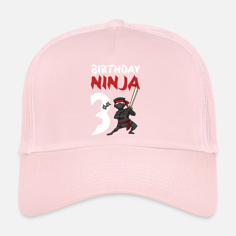 Fête d’anniversaire Ninja japonais de 3 ans Anniversaire Casquette trucker 