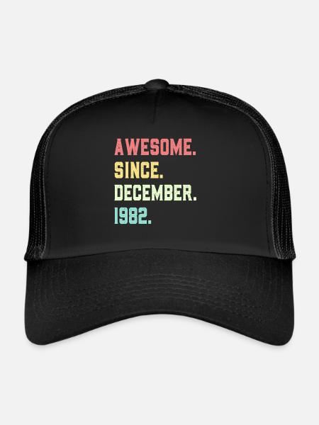 Awesome Since December 1982 - Trucker Cap - black/black - Front