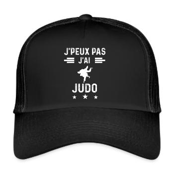 judoka je peux pas j'ai judo judoka - Casquette trucker  - noir/noir - Devant