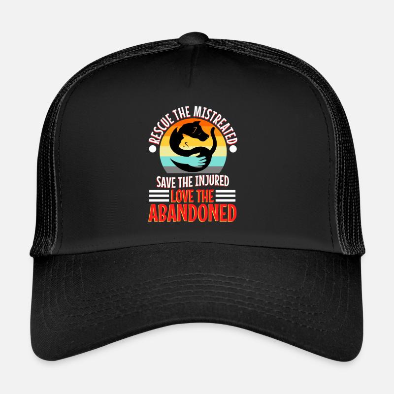 Rescue the mistreated - Trucker Cap - Schwarz/Schwarz