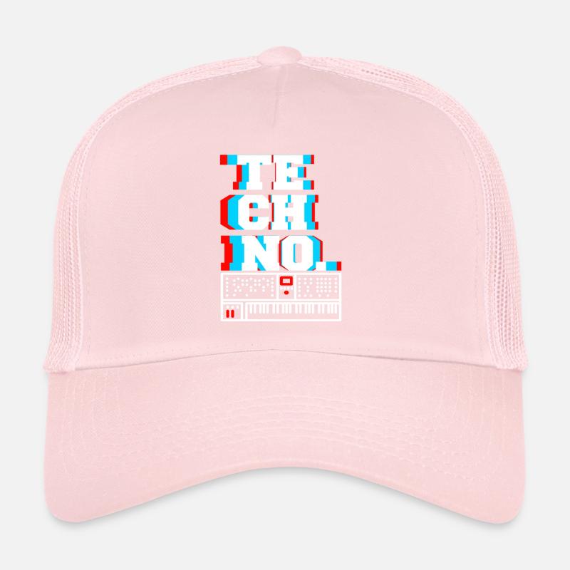 TECHNO. Awesome Retro DJ Techno Lover Designs Trucker Cap