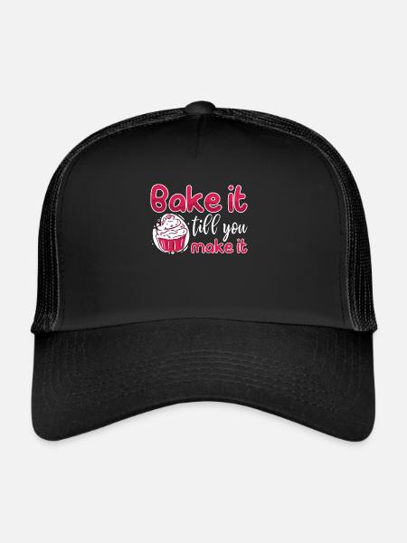 Boulanger cuire jusqu’à ce que vous le fassiez Cuire gâteau de boulangerie - Casquette trucker  - noir/noir - Devant