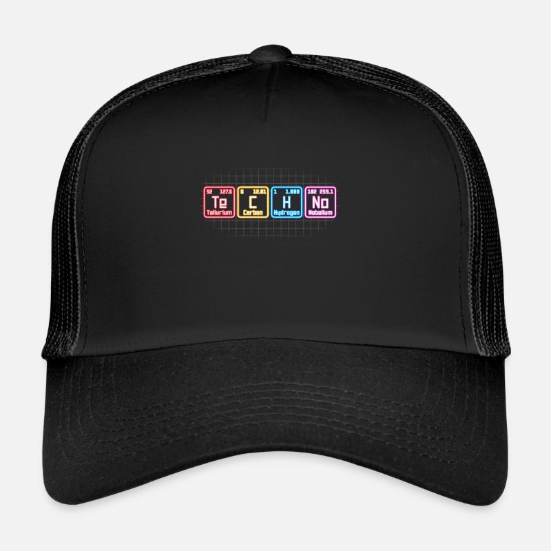 Electronic Music Techno Periodic Table DJ Trucker Cap