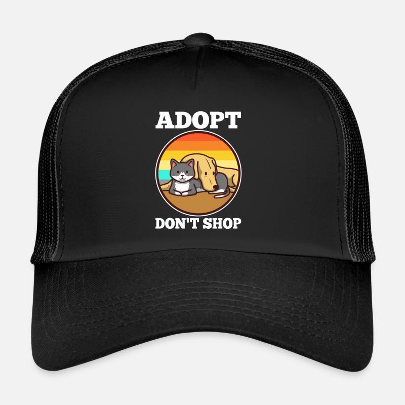 Adopt don't shop - Trucker Cap - Schwarz/Schwarz