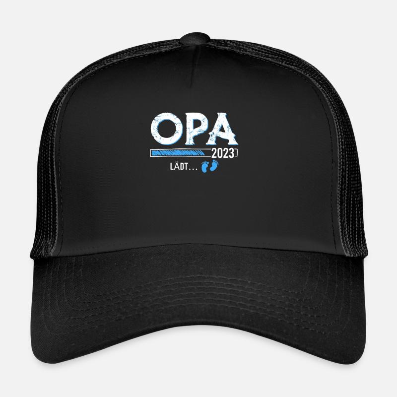 Opa 2023 lädt Schwangerschaft Werdender Opa - Trucker Cap - Schwarz/Schwarz