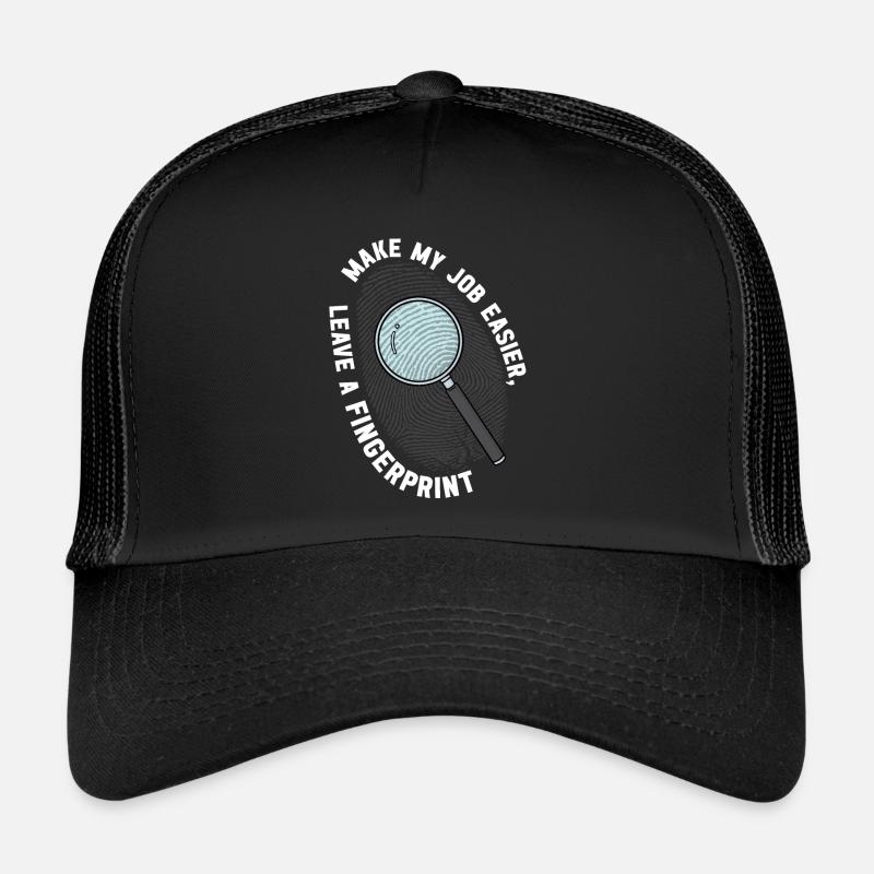 Spurensicherung - Kripo Polizei Kriminaltechnik - Trucker Cap - Schwarz/Schwarz