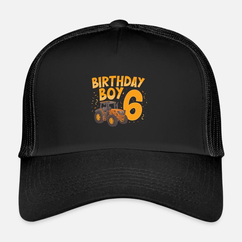 Bithday boy 6 tractor Trucker Cap