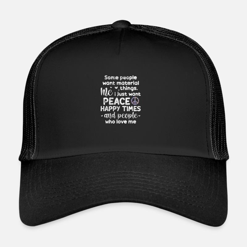 Hippie - Casquette trucker - noir/noir