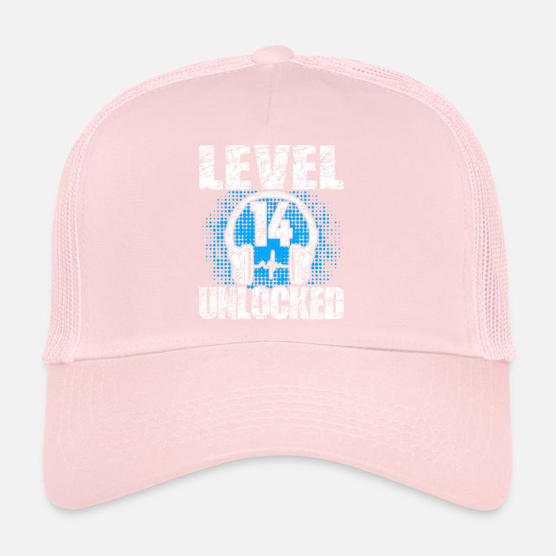 Level 14 Unlocked Birthday Gift 14 Years Trucker Cap