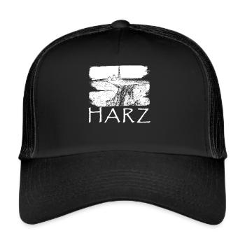 Harz Harzer Brockenbahn Brocken - Trucker Cap - Schwarz/Schwarz - Vorne