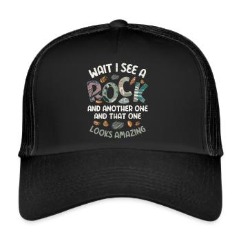 Gesteine Geologie Geologe - Trucker Cap - Schwarz/Schwarz - Vorne
