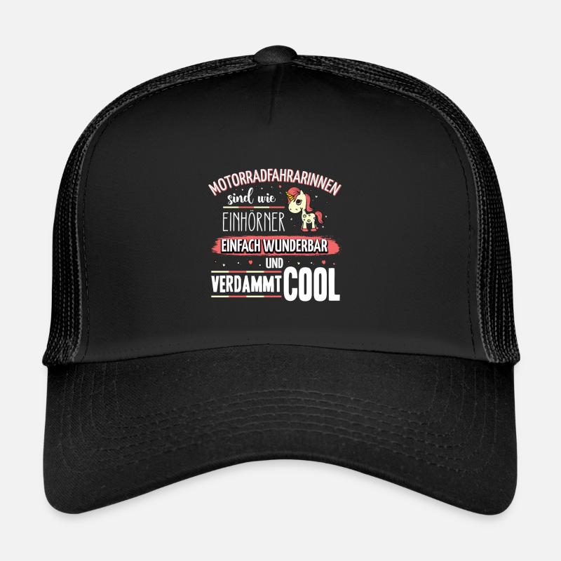 Motorradfahrerinnen sind wie Einhörner Trucker Cap