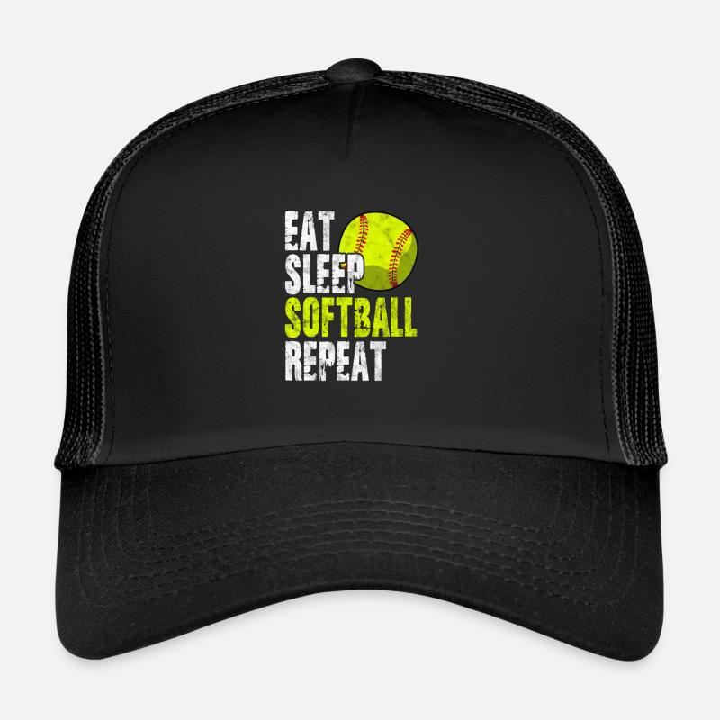 Softball - Trucker Cap - Schwarz/Schwarz
