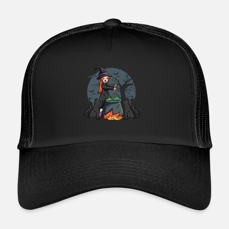 Sorcière avec bouilloire Casquette trucker 