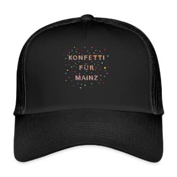 Mainz Konfetti Karneval 5. Jahreszeit Kostümersatz - Trucker Cap - Schwarz/Schwarz - Vorne