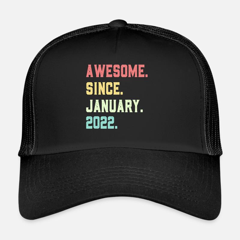 Génial depuis janvier 2022 - Casquette trucker  - noir/noir