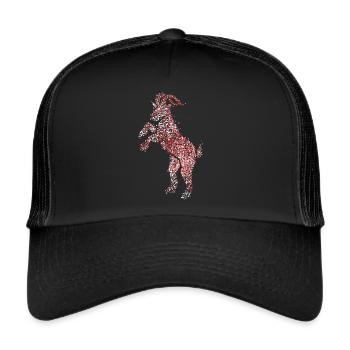 Geißbock Rot Weiß Rut un Wiess Kölle Köln Fasching - Trucker Cap - black/black - Front