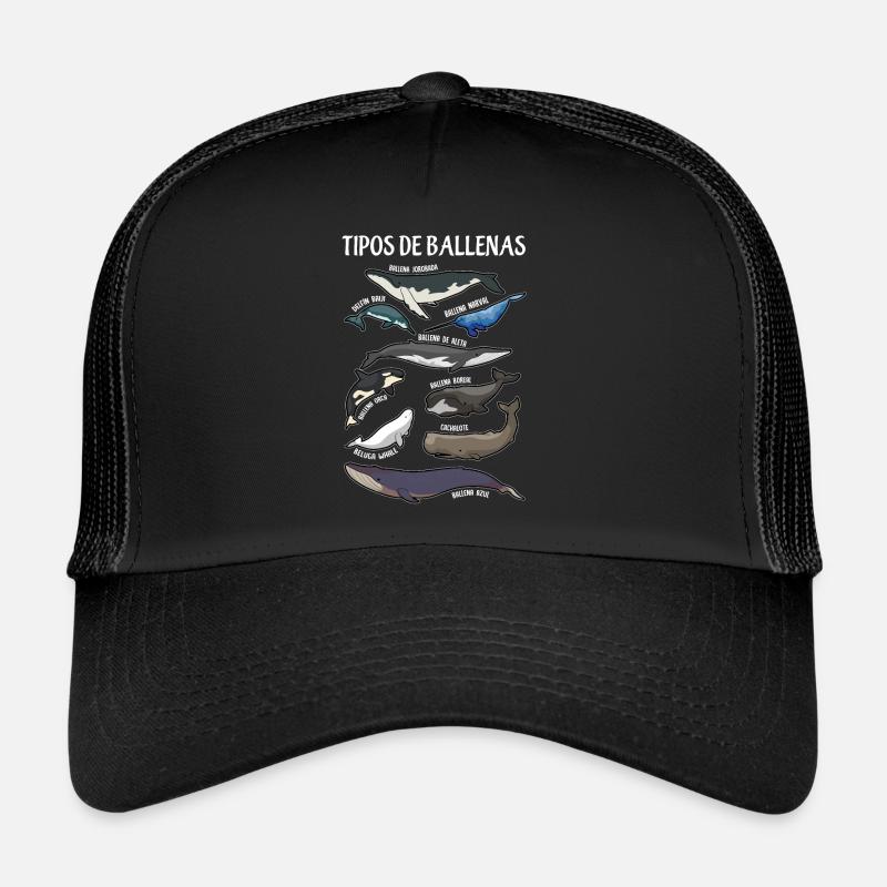 Arten von Walen Ilustaciones Spanisch Trucker Cap