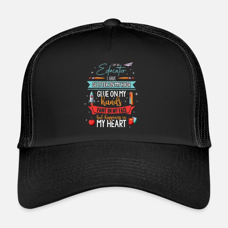 Glue on my hands Educator kindergarten Trucker Cap