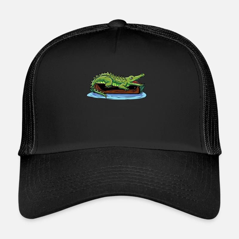 Sunbathing crocodile Trucker Cap