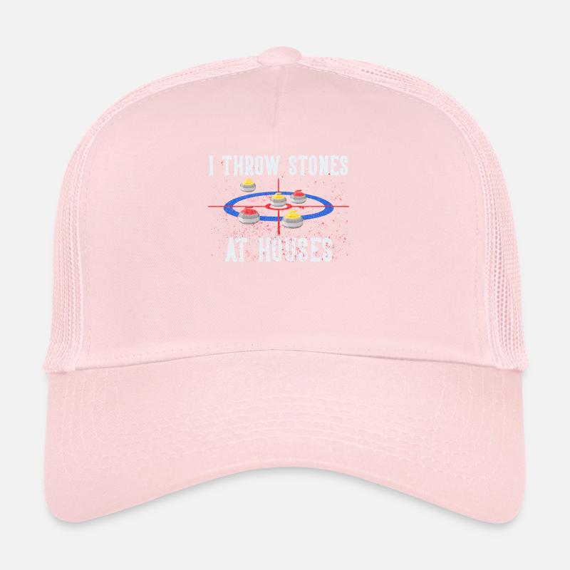 Je jette des pierres sur les maisons Drôle de curling Casquette trucker 