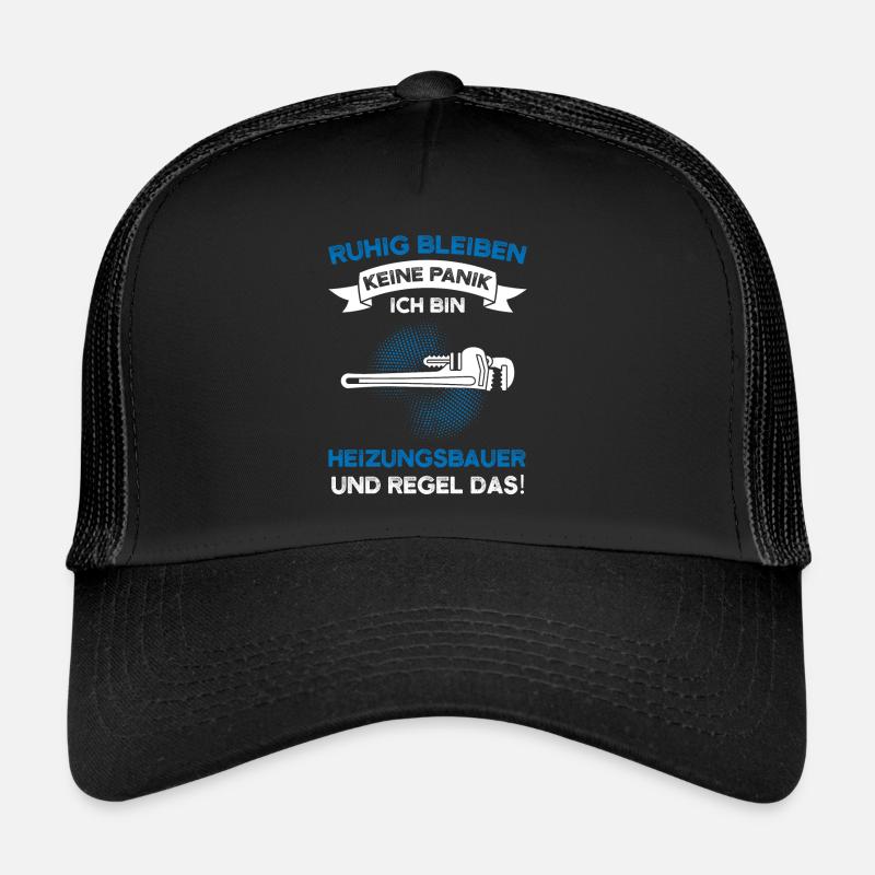 Heizungsbauer Beruf Heizungsbau Geschenk - Trucker Cap - Schwarz/Schwarz