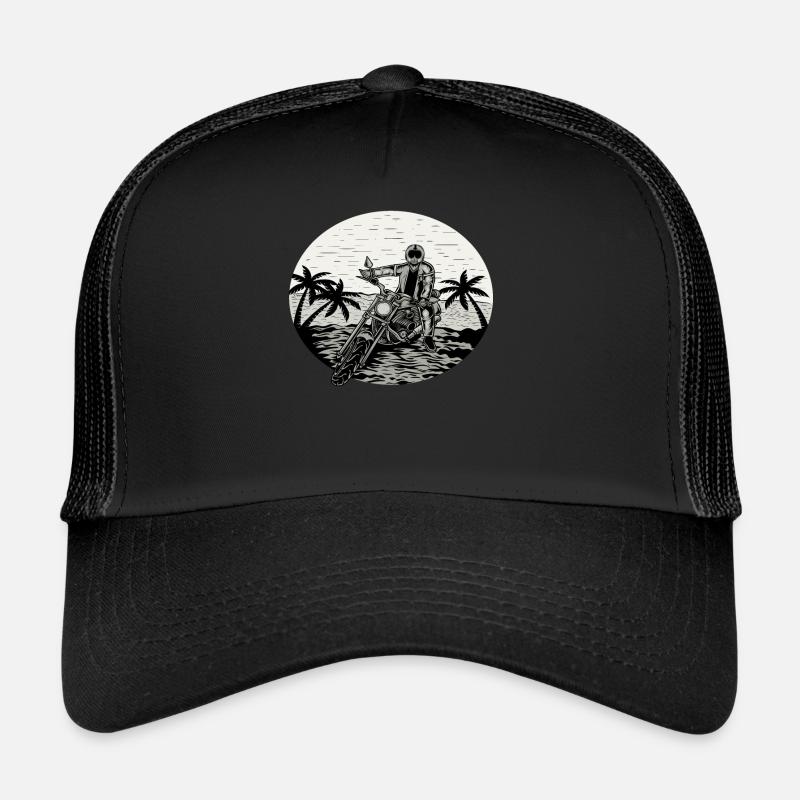 Motorrad Motorradfahrer Biker Feuerstuhl Biken - Trucker Cap - Schwarz/Schwarz