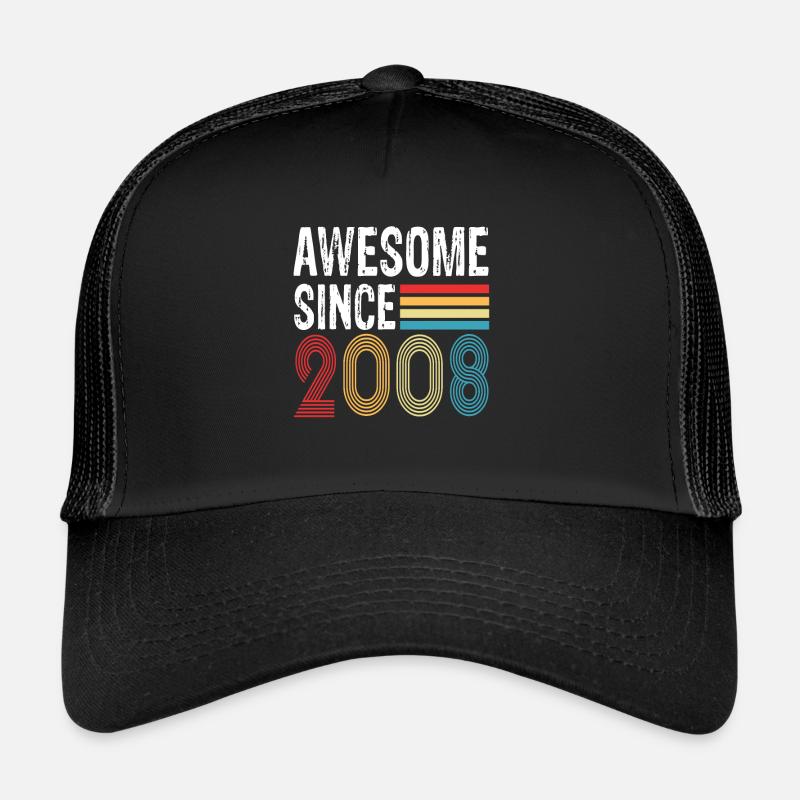 Awesome Since 2008 Birthday 2008 Vintage 2008 Trucker Cap