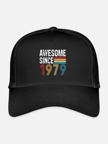 Awesome Since 1979 Birthday 1979 Vintage 1979 - Trucker Cap - black/black - Front