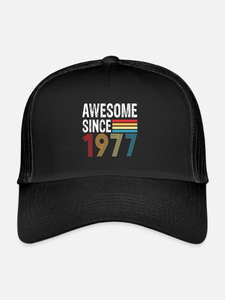 Génial depuis 1977 Anniversaire 1977 Millésime 1977 - Casquette trucker  - noir/noir - Devant