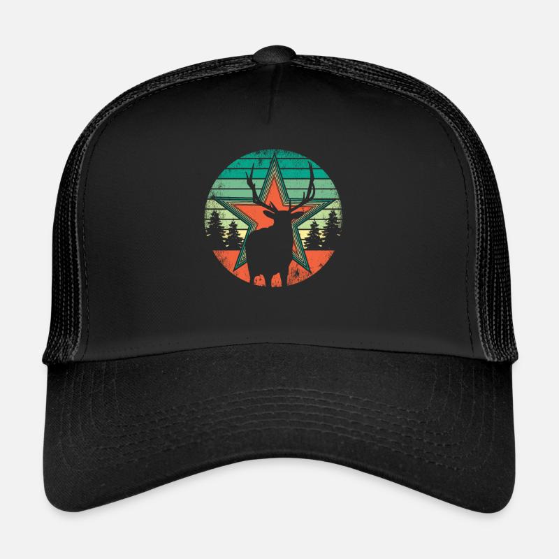 Rétro Cerf Vintage Chasseur Chasse à l’orignal Chasseur professionnel Casquette trucker 
