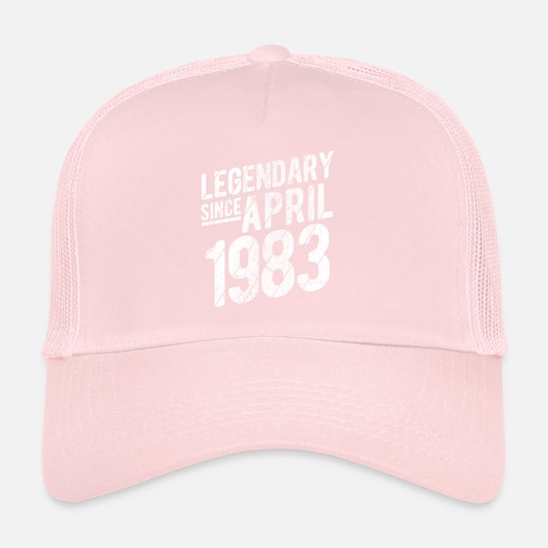 Retro 40th Birthday Gift Legendary Since April 198 Trucker Cap