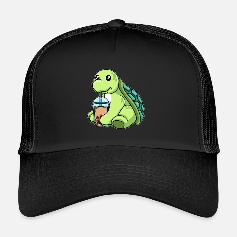 Kawaii Bubble Tea Turtle Trucker Cap