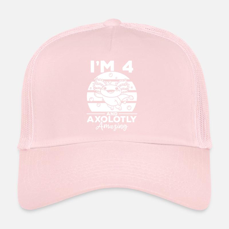 Axolotl I'm 4 And Axolotly Amazing - Axolotl 4 Bir Trucker Cap