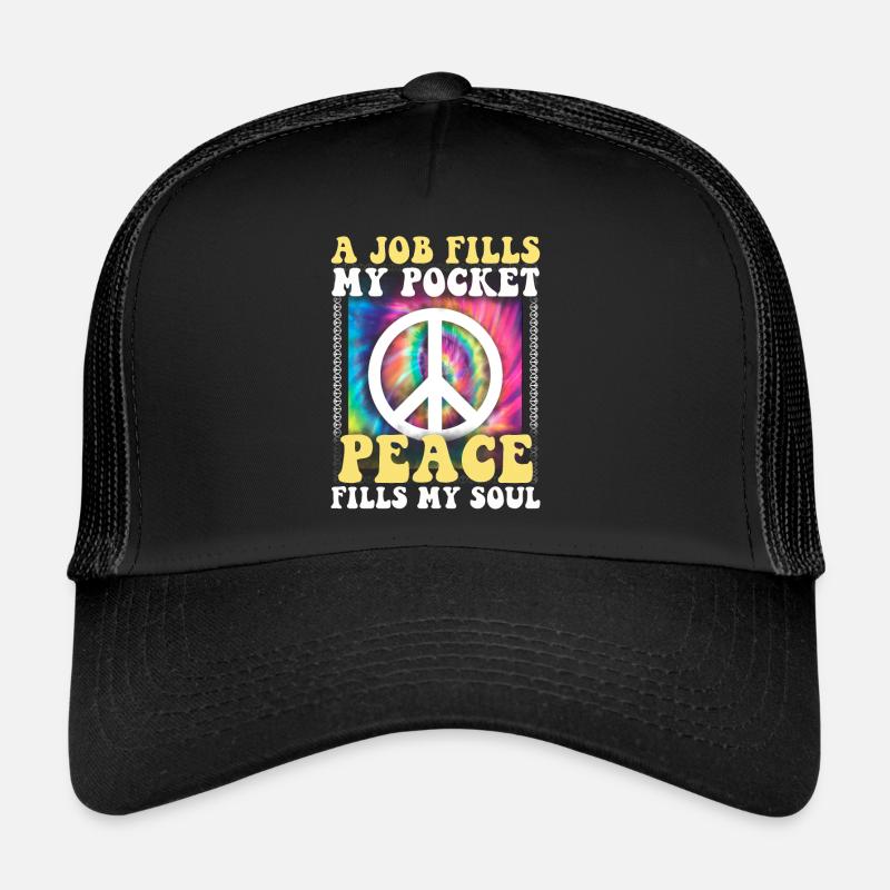 Hippie Tshirt Peace Movement Woodstock Boho Groove Trucker Cap