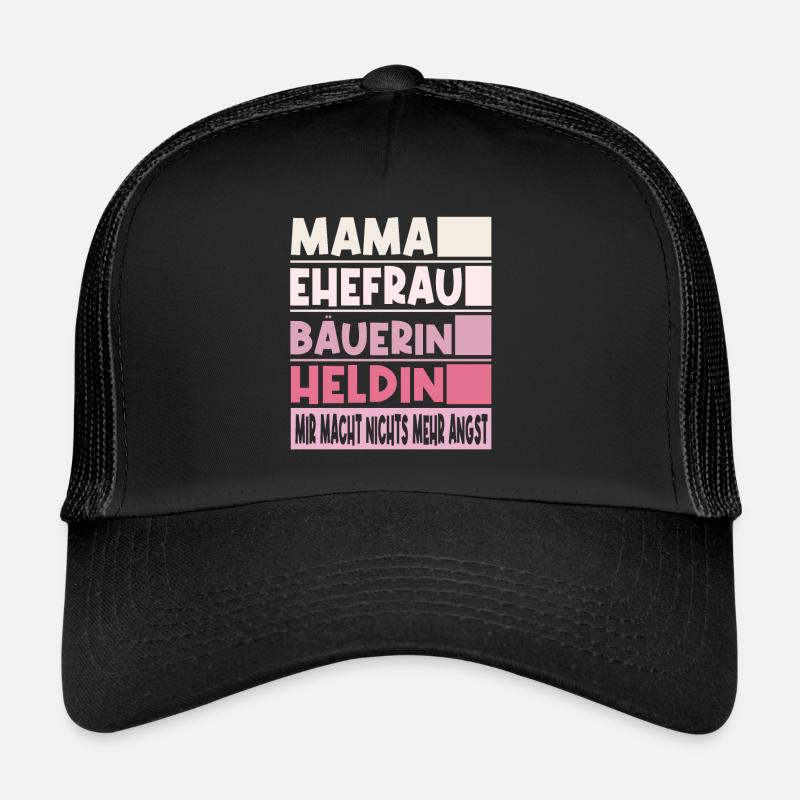 Bäuerin Mama Ehefrau Heldin - Trucker Cap - Schwarz/Schwarz