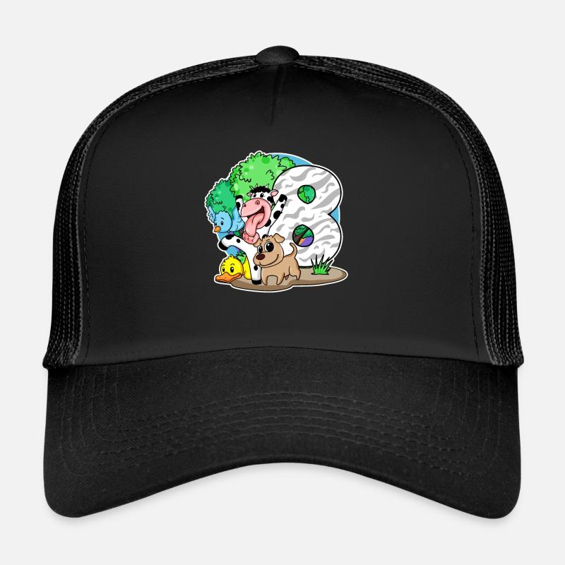 8ème anniversaire Animaux mignons 8 ans Casquette trucker 
