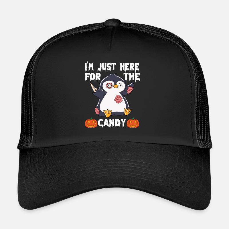 Halloween I'm Just Here For The Candy - Trucker Cap - Schwarz/Schwarz