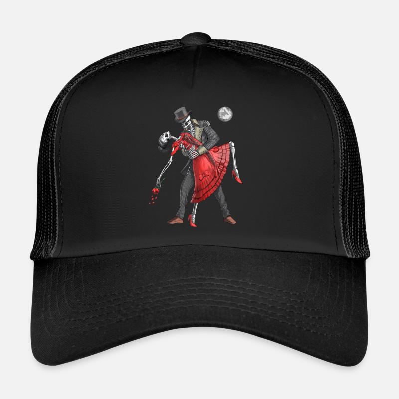 Goth Skeletons Dancing - Trucker Cap - black/black