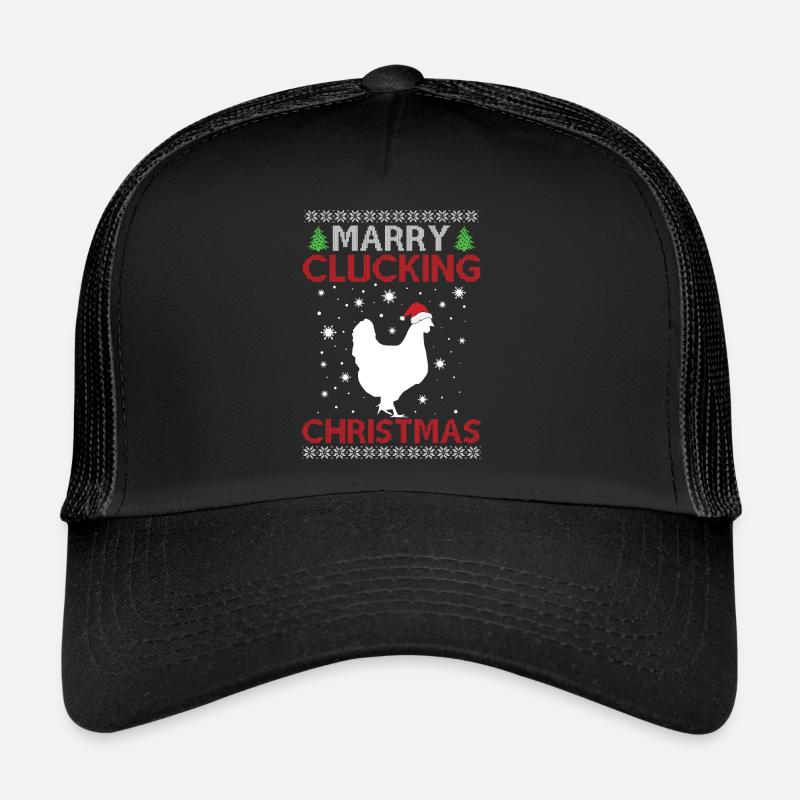 Chicken - Merry Clucking Christmas - Saying Ugly C Trucker Cap