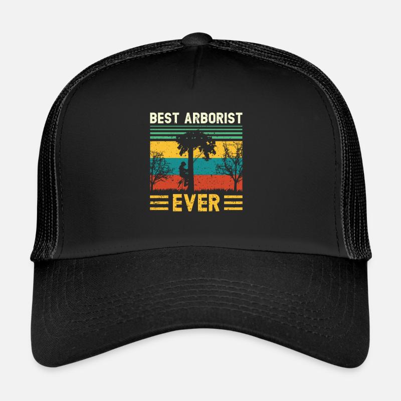 Baumkletterer Arborist Holzfäller Baumpfleger - Trucker Cap - Schwarz/Schwarz