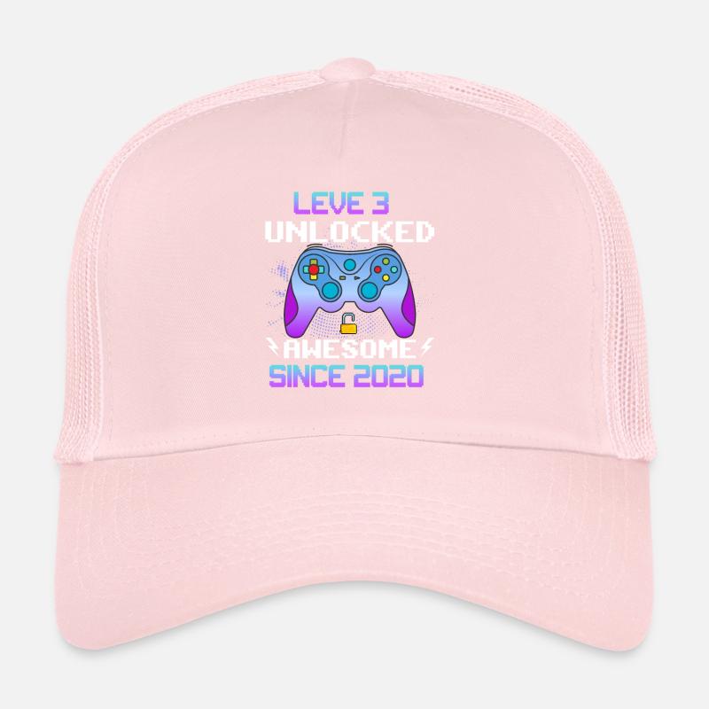Level 3 Unlocked Awesome Since 2020 Funny Gamer Trucker Cap
