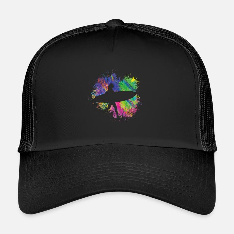 Surfeurs d’été avec planche colorée Casquette trucker 