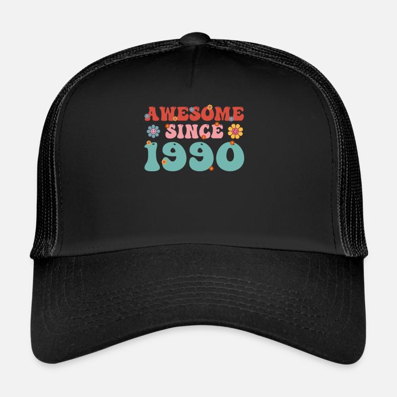 Genial seit 1990 Groovy Birthday Trucker Cap