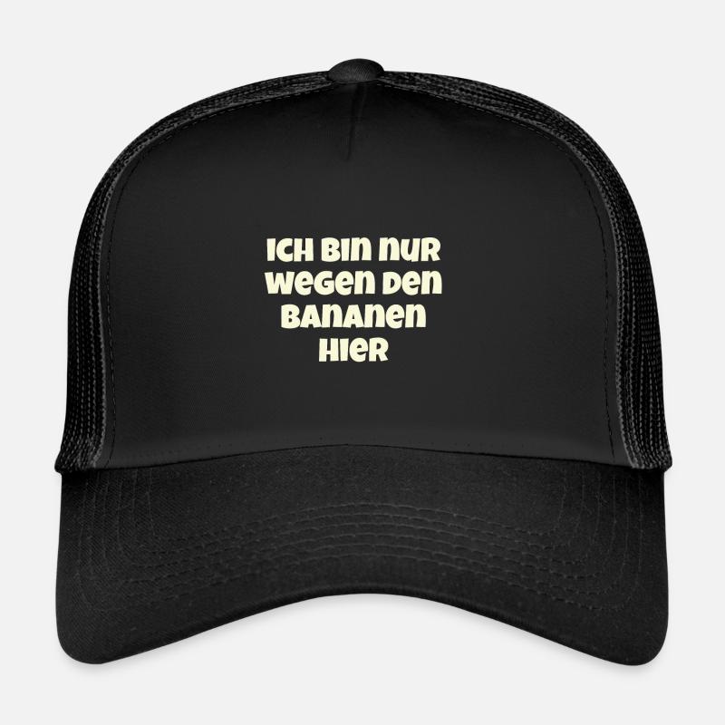 Ich Bin Nur Wegen Den Bananen Hier - Marathon - Trucker Cap - Schwarz/Schwarz