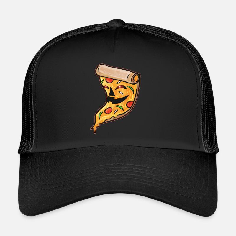 Evil Jack O Lantern Pizza Slice Halloween Trucker Cap